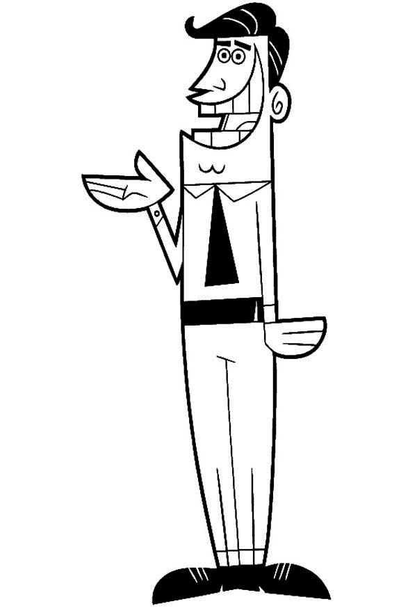 The Fairly Odd Parents, : Timmys Father in the Fairly Odd Parents Coloring Page
