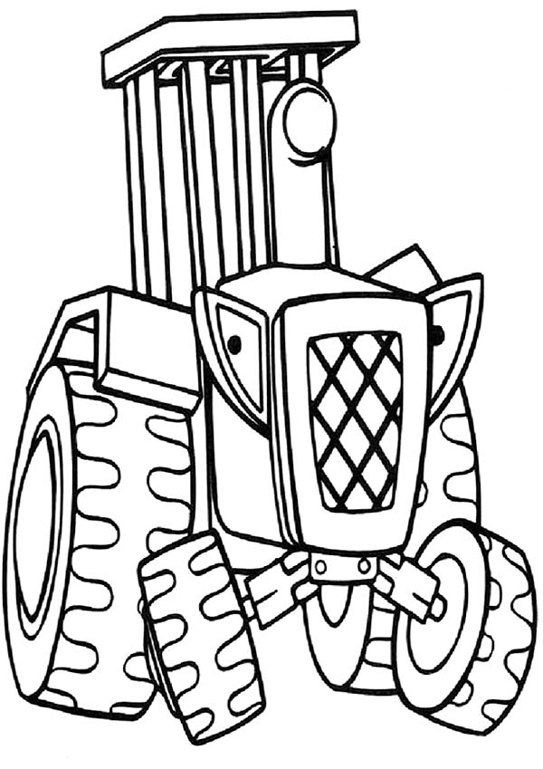 Bob the Builder, : Travis the Tractor Always Want to Help Bob the Builder Coloring Page