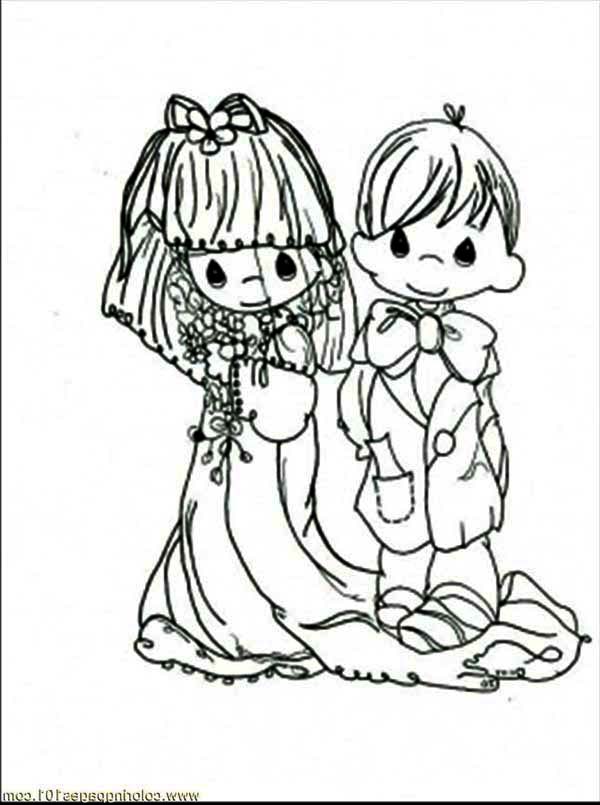 Wedding, : Wedding Day for This Happy Couple Coloring Page
