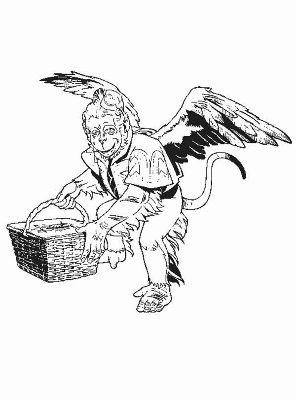 The Wizard of Oz, : Winged Monkey from the Wizard of Oz Coloring Page