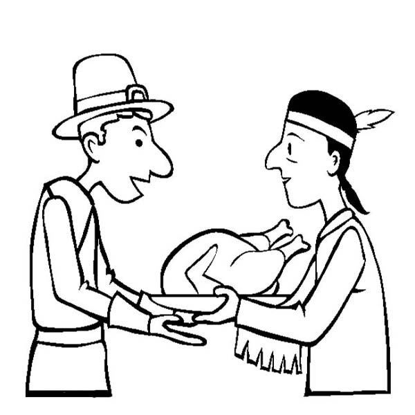 Canada Thanksgiving Day, : Sharing Hospitality on Canada Thanksgiving Day Coloring Page