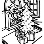 Christmas, A Lovely Christmas Tree Lineart On Christmas Coloring Page: A Lovely Christmas Tree Lineart on Christmas Coloring Page