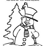 Christmas, The Snowman Preparing On Christmas Coloring Page: The Snowman Preparing on Christmas Coloring Page