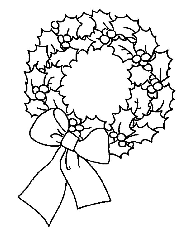 Christmas Wreaths, : Amazing Christmas Wreaths Image Coloring Pages