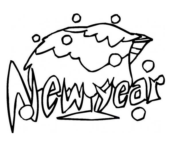 New Year, : Celebrating 2015 New Years Eve with a Glass of Campagne Coloring Page