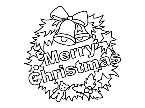 Christmas Wreaths, : Christmas Wreaths Picture Coloring Pages