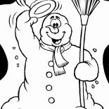 Winter Season, Hilarious Mr Snowman Says Hello Winter Season Coloring Page: Hilarious Mr Snowman Says Hello Winter Season Coloring Page