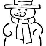 Winter Season, Traditional Mr Snowman Figure For Winter Season Event Coloring Page: Traditional Mr Snowman Figure for Winter Season Event Coloring Page