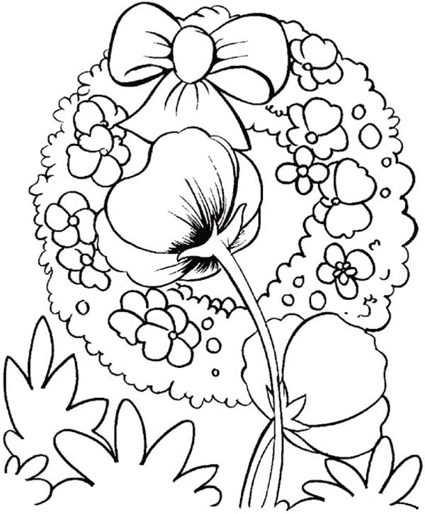 Remembrance Day, : Beautiful Poppies Remembrance Day Coloring Pages