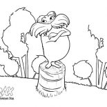 The Lorax, Dr Seuss The Lorax Standing On Chopped Tree Coloring Pages: Dr Seuss the Lorax Standing on Chopped Tree Coloring Pages
