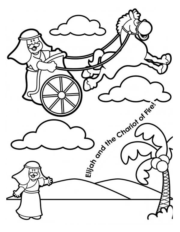 Elijah, : Elijah and the Chariot of Fire Coloring Pages