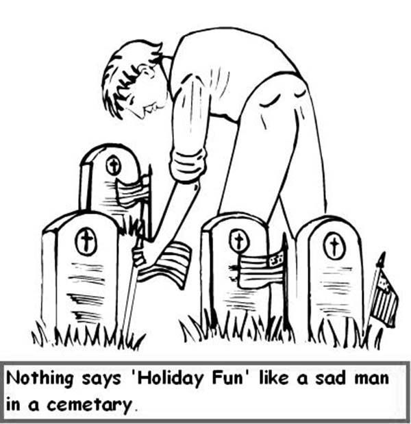 Remembrance Day, : Gravestone Remembrance Day Coloring Pages