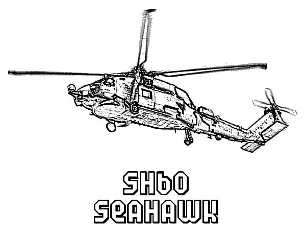 Helicopter, : Helicopter Seahawk SH 60 Coloring Pages