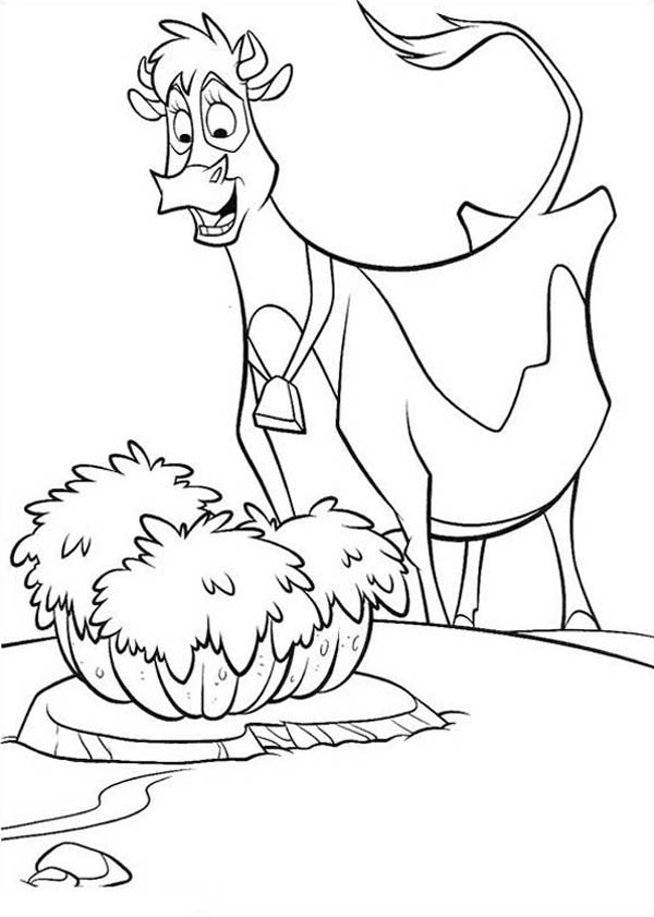 Home On The Prairie, : Home on the Prairie Hungry Cow Happy Found Fresh Grass Coloring Pages