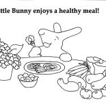 Healthy Eating, Little Bunny Healthy Eating Coloring Pages: Little Bunny Healthy Eating Coloring Pages