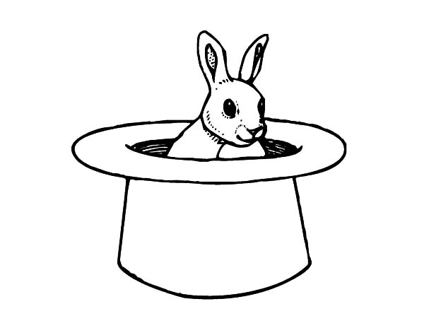 Hat, : Magician Hat Coloring Pages