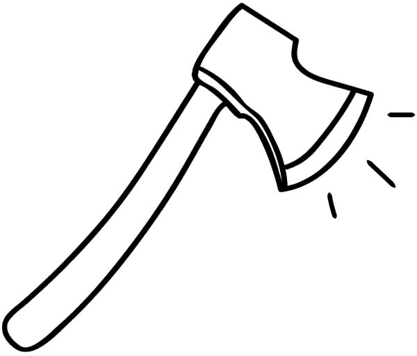 hatchet, : Shiny and Sharp Hatchet Coloring Pages