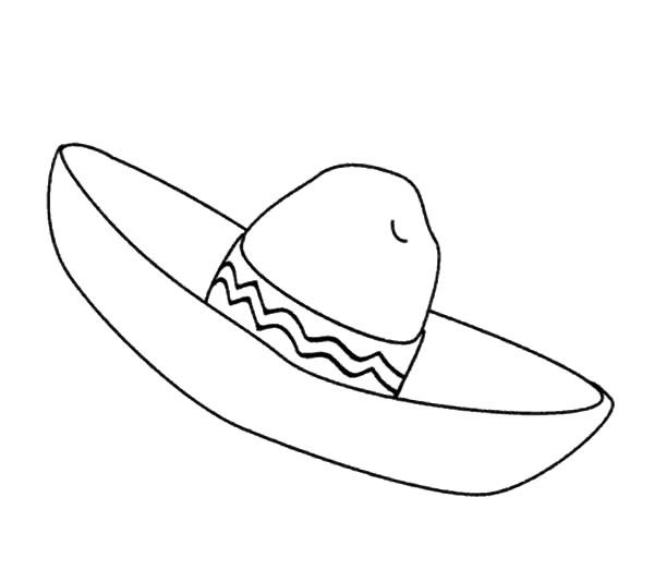 Hat, : Sombrero Hat Coloring Pages