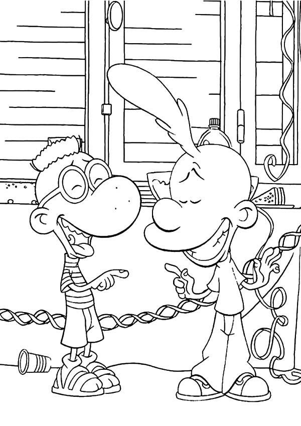 Titeuf, : Titeuf Chatting with Manu Coloring Pages