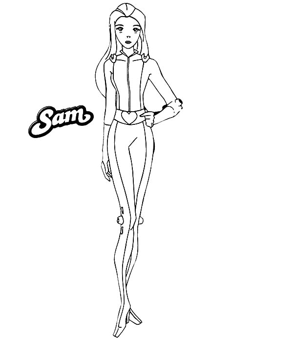 Totall Spies, : Totall Spies Character Sam Coloring Pages