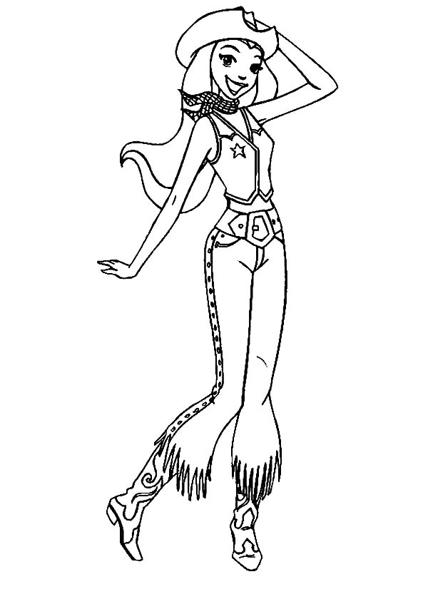 Totall Spies, : Totall Spies Sam the Cowgirl Coloring Pages