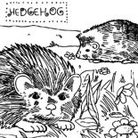 Hedgehog, Two Little Hedgehog Playing In The Yard Coloring Pages: Two Little Hedgehog Playing in the Yard Coloring Pages