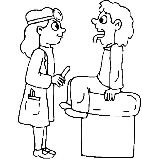 Health, : Visiting Doctor for Health Coloring Pages