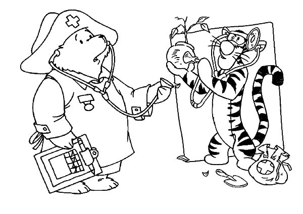 Health, : Winnie the Pooh and Tigger Hear Plant Health Coloring Pages